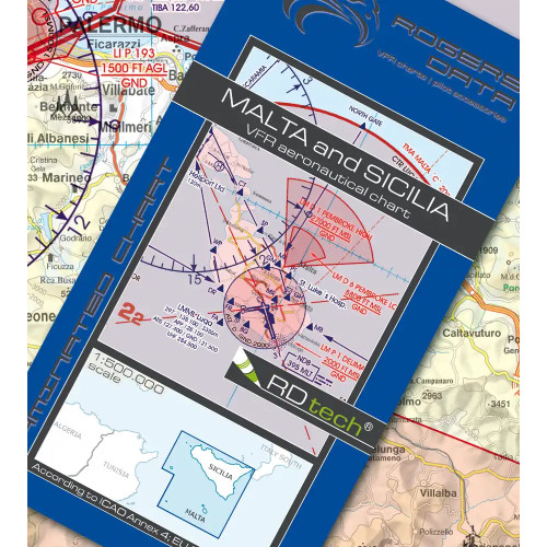 Malta Sicilia VFR 1 500 000 Chart Rogers Data